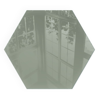 Hexagonal glass hearth Gray-green color