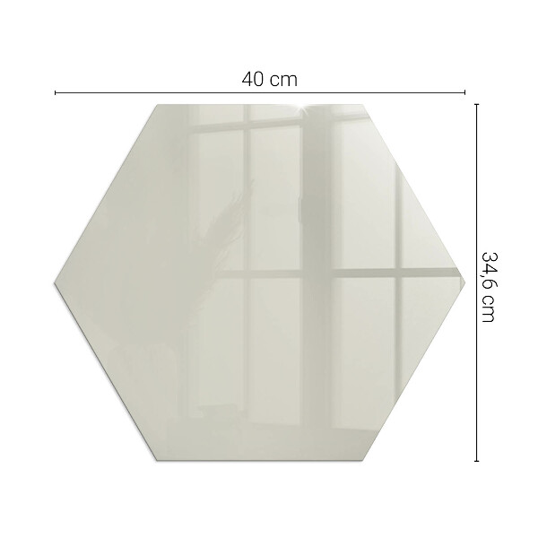 Hexagonal glass hearth for log burner Light Cream Color