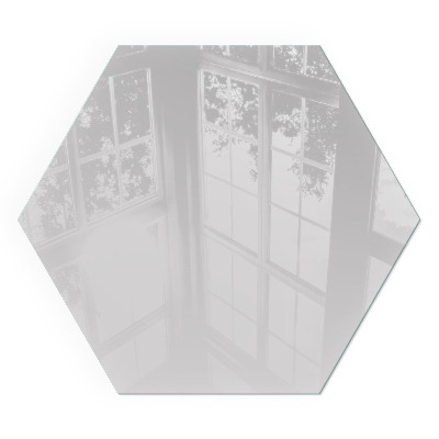 Hexagonal glass hearth for wood stove Color Gray