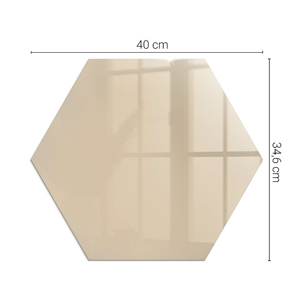 Hexagonal glass hearth for wood stove Color Beige