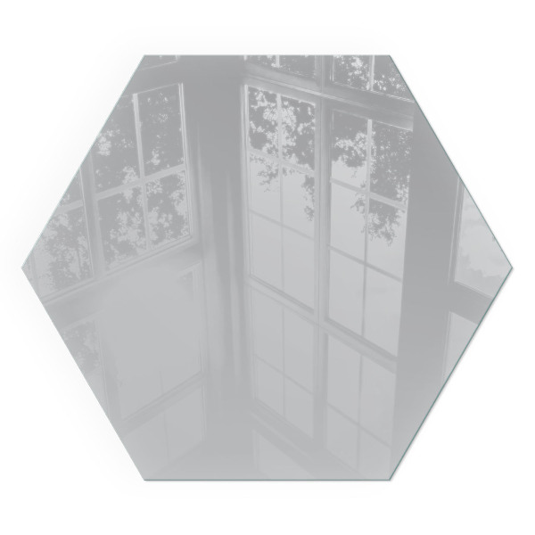 Hexagonal glass hearth for wood stove Color Light gray