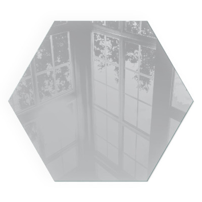 Hexagonal glass hearth for wood stove Color Light gray