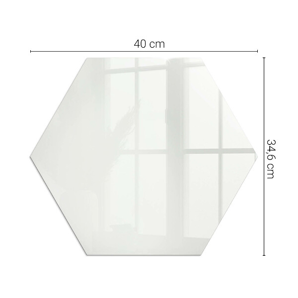 Hexagonal glass hearth for wood stove Ivory color