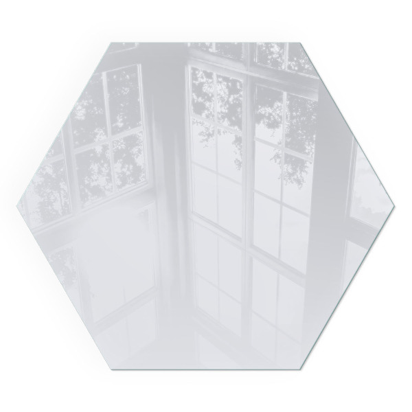 Hexagonal glass hearth Color White