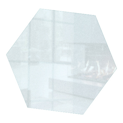 Hexagonal hearth pad for fireplace Icy visual effect
