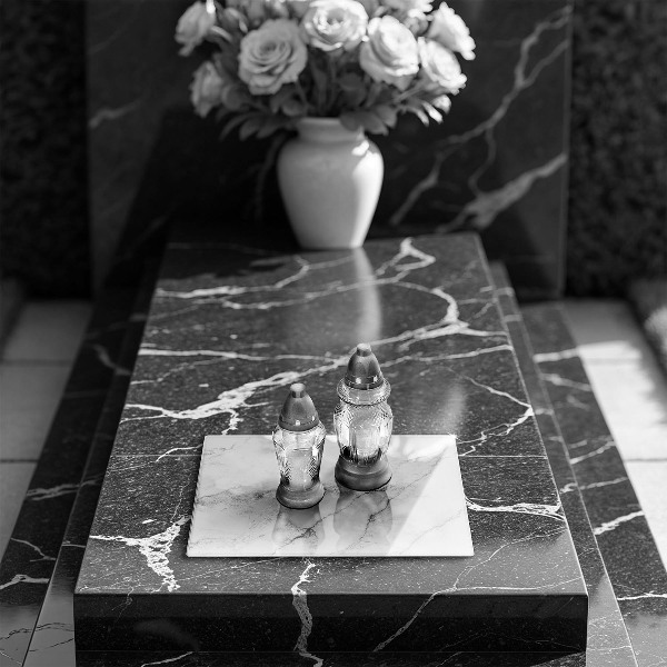 Grave candle coaster Elegant marble texture