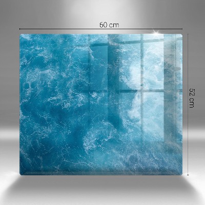 Glass candle plate Blue water