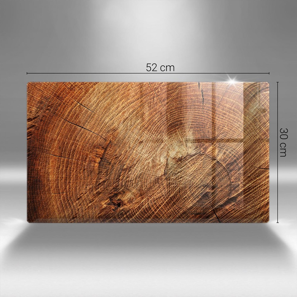 Glass candle plate Wood tree grain