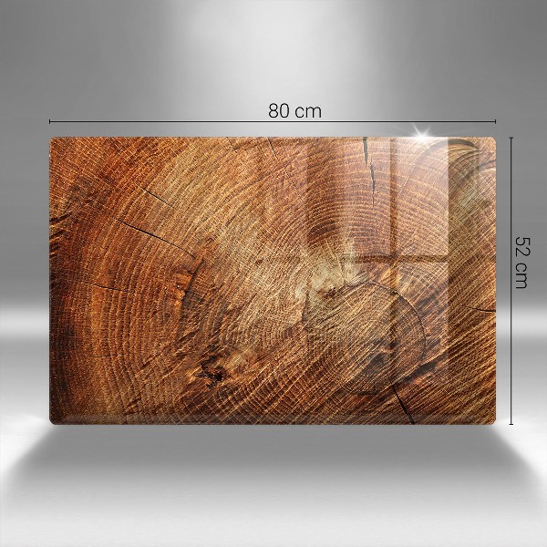 Glass candle plate Wood tree grain