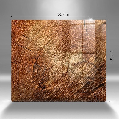 Glass candle plate Wood tree grain