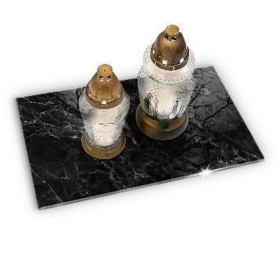 Glass candle plate Elegant marble