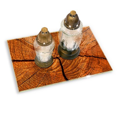 Glass candle plate Wood trunk structure