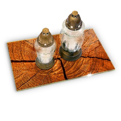 Glass candle plate Wood trunk structure