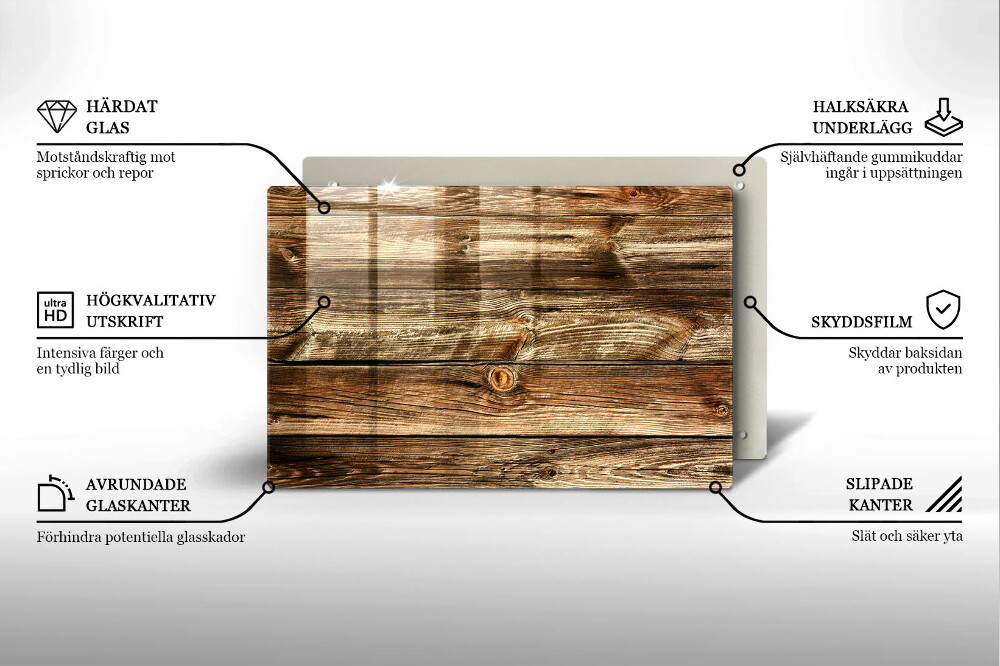 Glass candle plate Wood texture boards