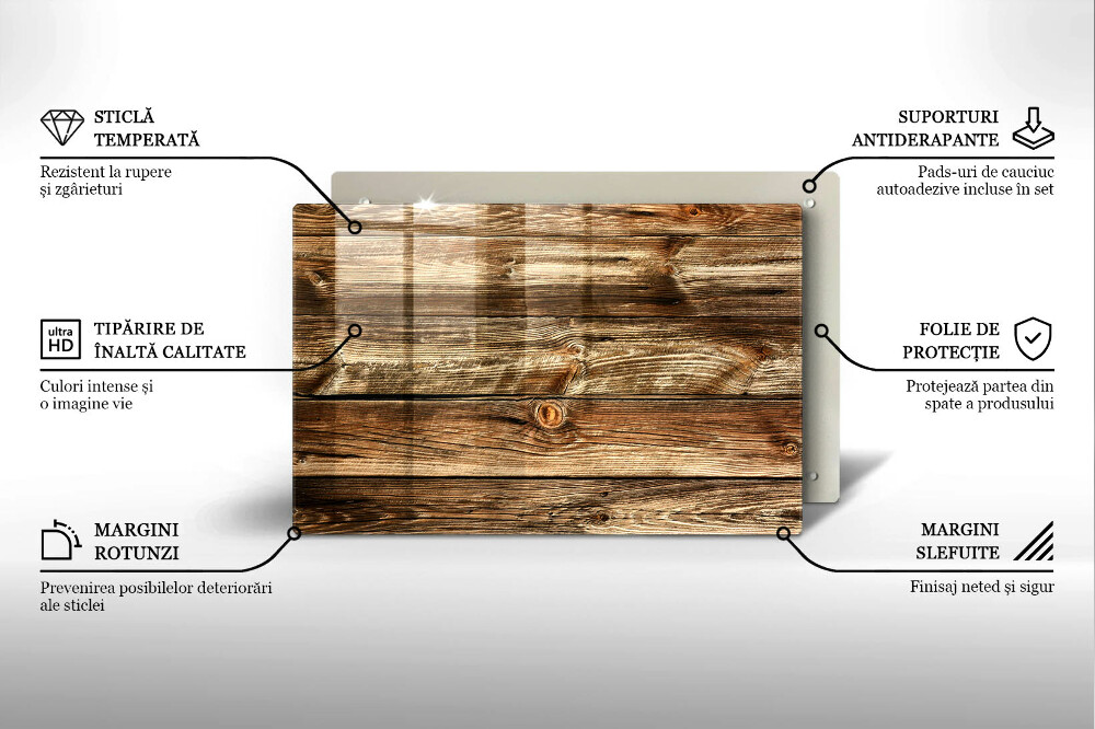 Glass candle plate Wood texture boards