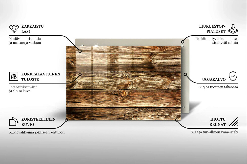 Glass candle plate Wood texture boards