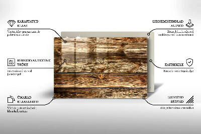 Glass candle plate Wood texture boards