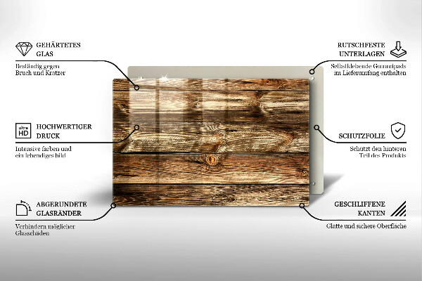 Glass candle plate Wood texture boards