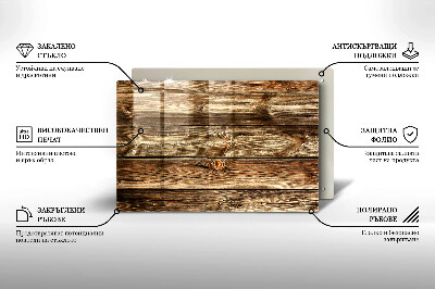 Glass candle plate Wood texture boards