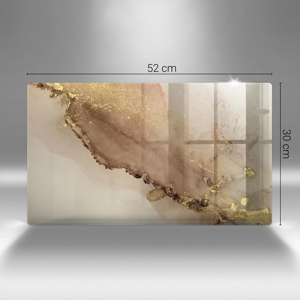 Glass candle plate Abstract gold