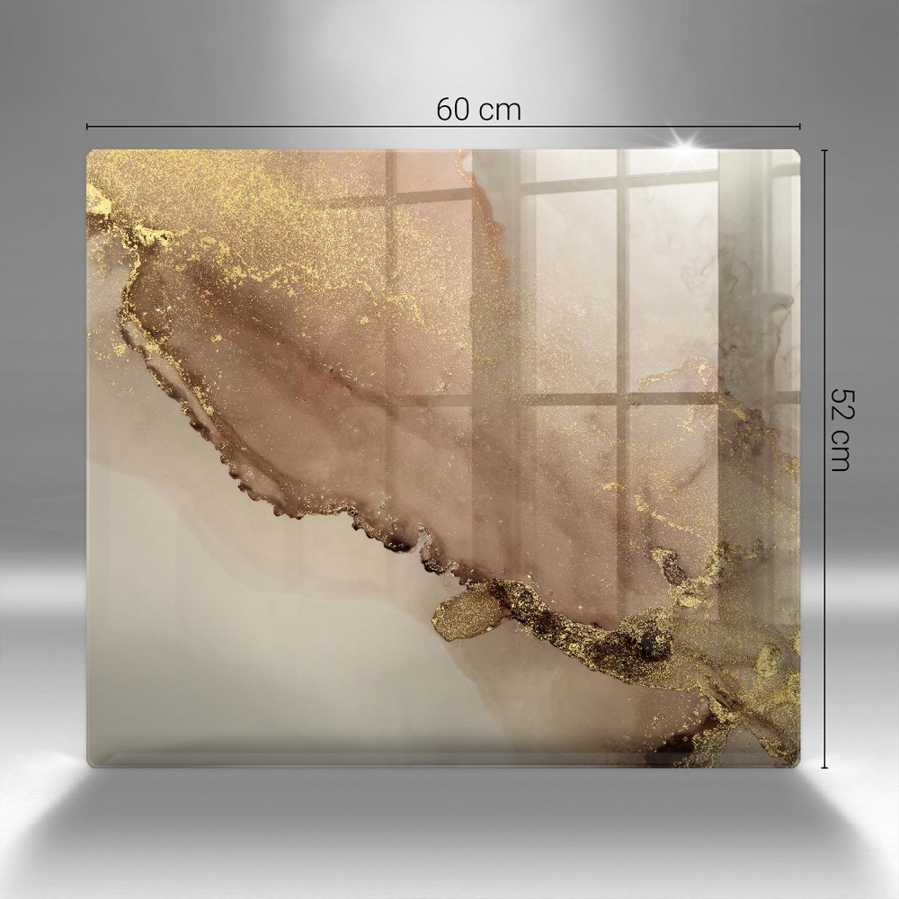 Glass candle plate Abstract gold