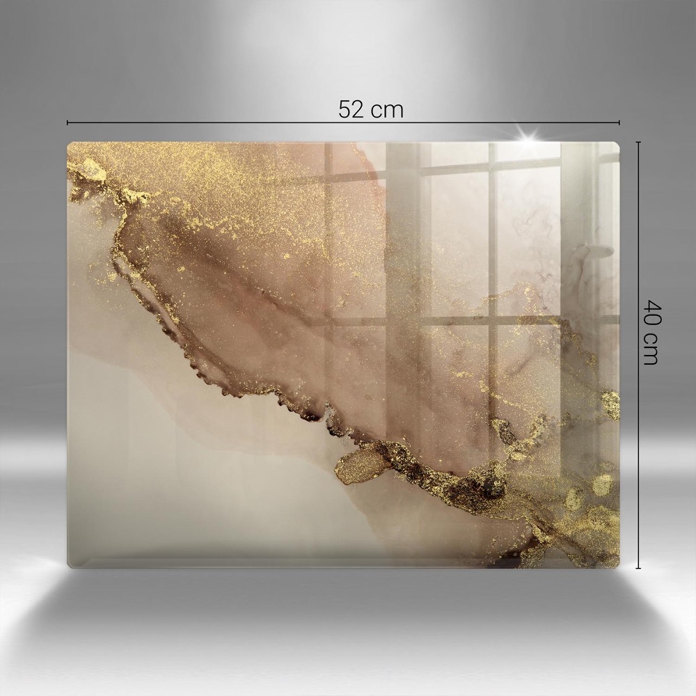 Glass candle plate Abstract gold