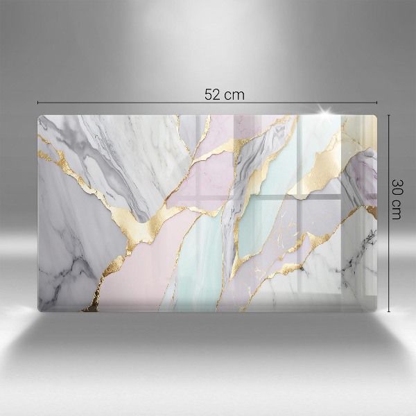 Glass candle plate Pastel marble