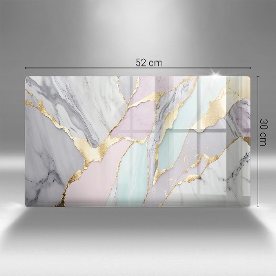 Glass candle plate Pastel marble