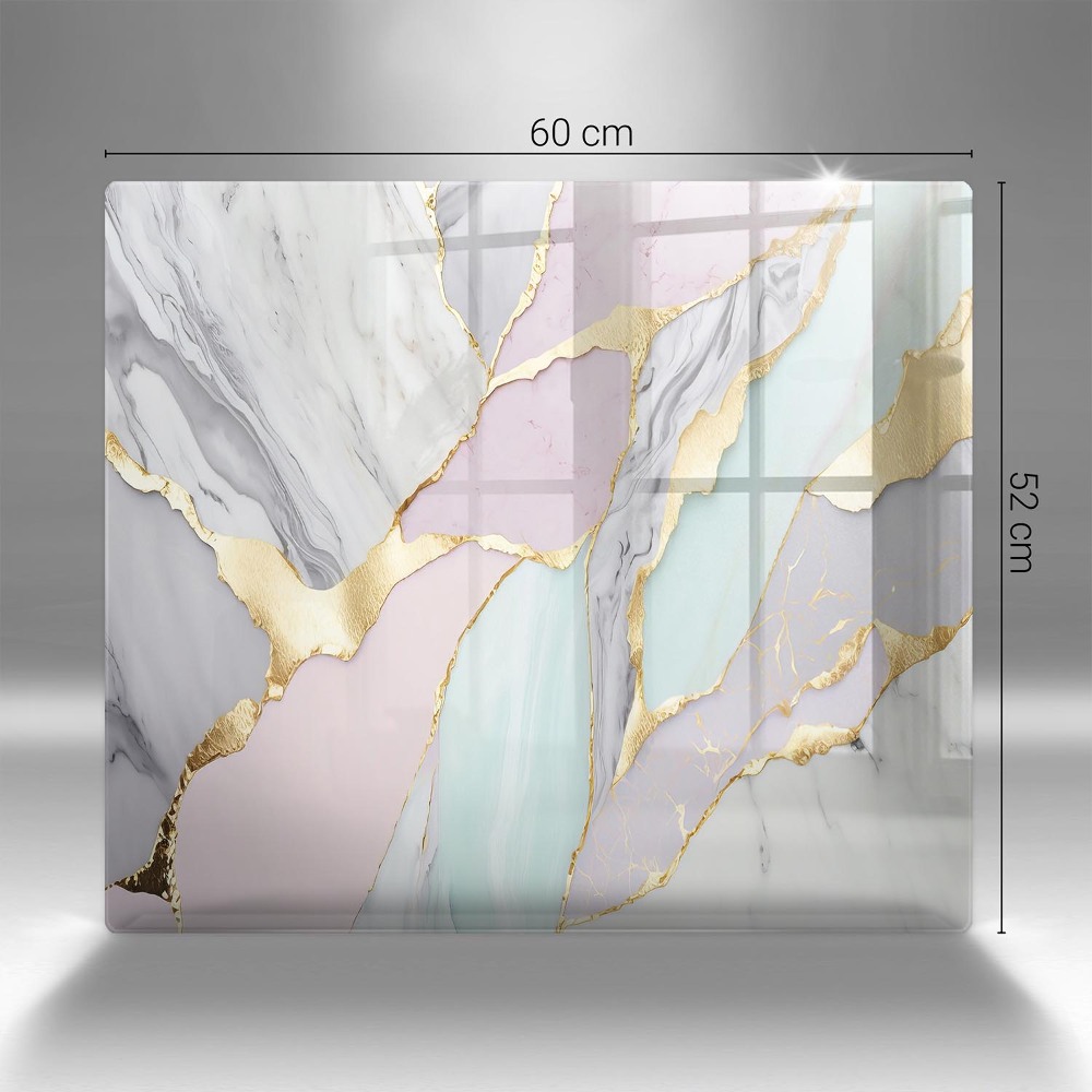 Glass candle plate Pastel marble