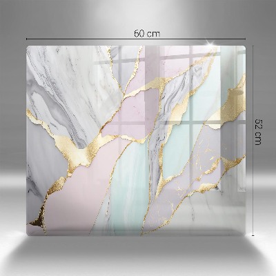 Glass candle plate Pastel marble