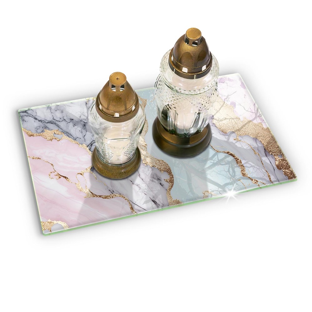 Grave candle coaster Pastel marble