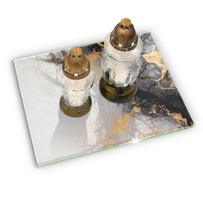 Grave candle coaster Abstract with gold