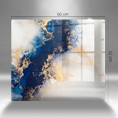 Glass candle plate Abstract with blue