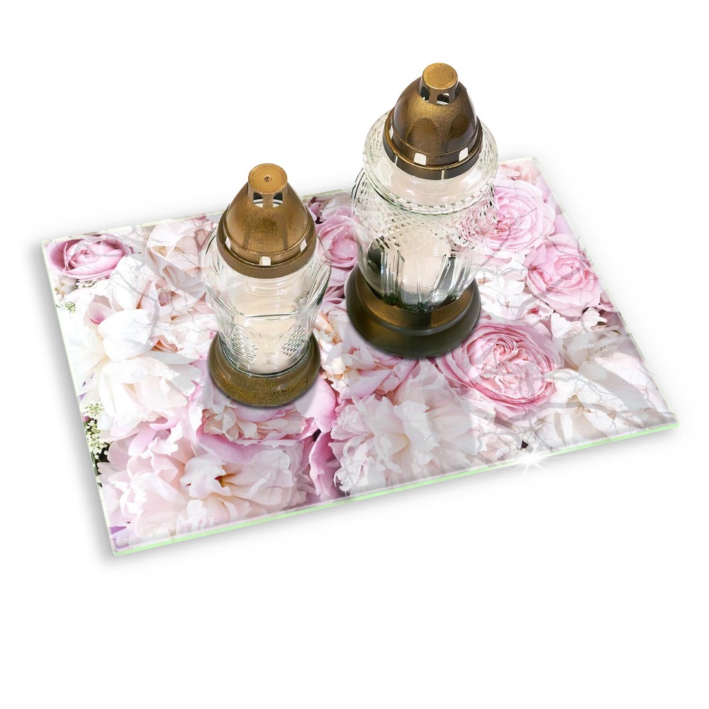 Grave candle coaster Bouquet of peonies