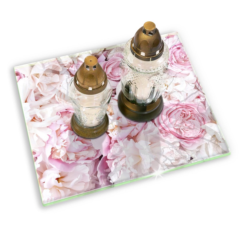 Grave candle coaster Bouquet of peonies