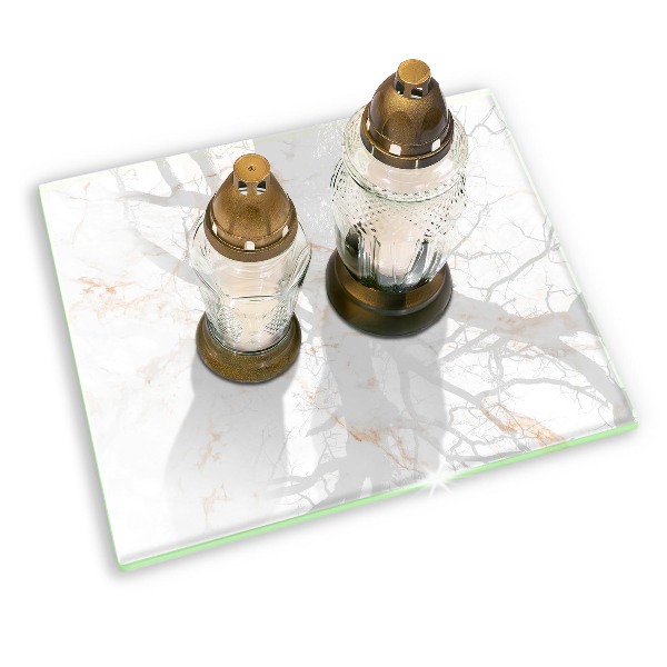 Grave candle coaster Elegant marble stone