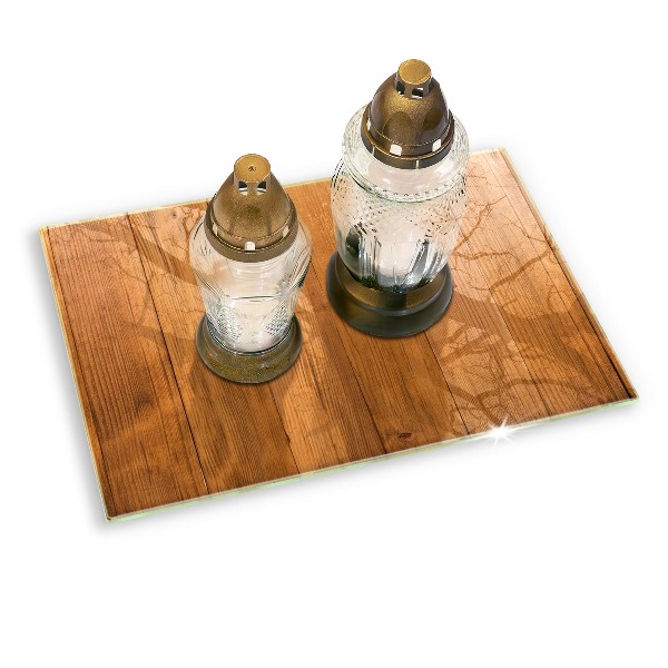 Glass candle plate Wooden boards