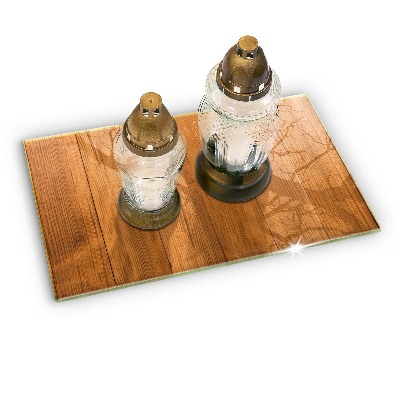 Glass candle plate Wooden boards