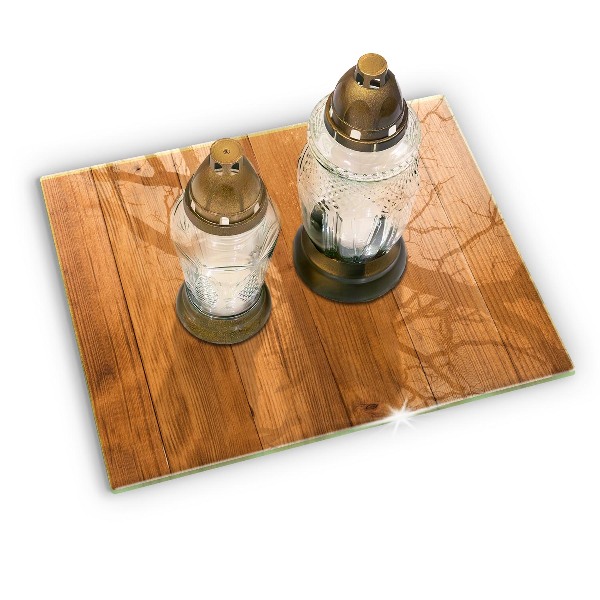 Glass candle plate Wooden boards