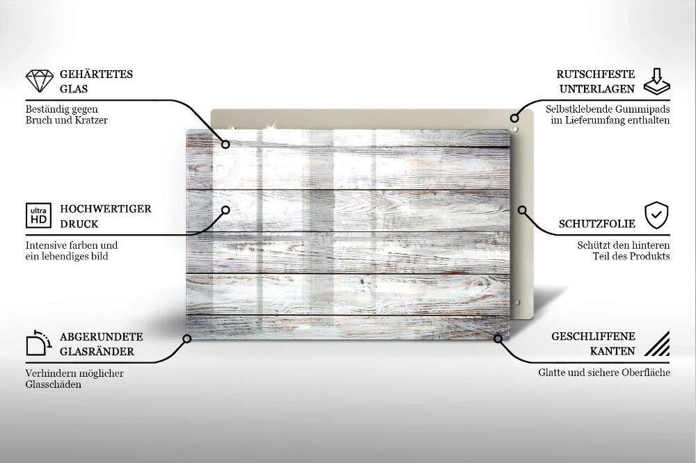 Glass candle plate Light wooden boards