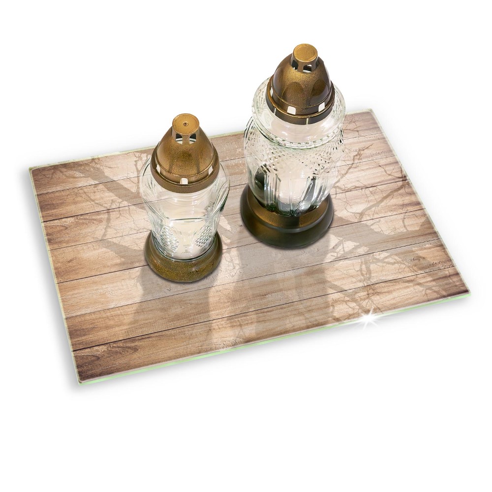 Glass candle plate Wooden boards