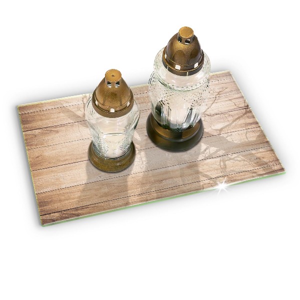 Glass candle plate Wooden boards