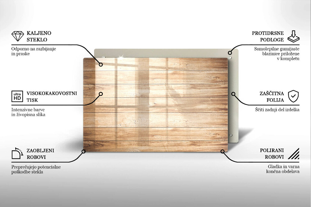 Glass candle plate Wooden boards