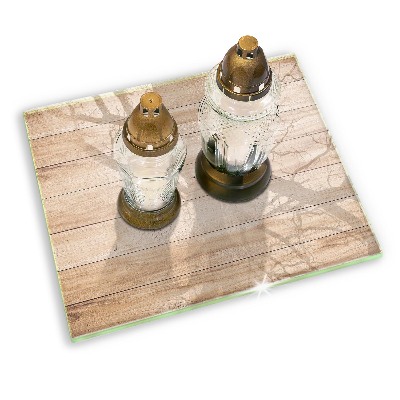 Glass candle plate Wooden boards