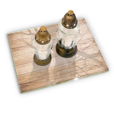 Glass candle plate Wooden boards