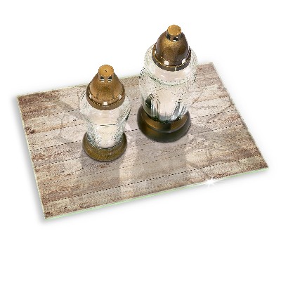 Glass candle plate Wooden boards