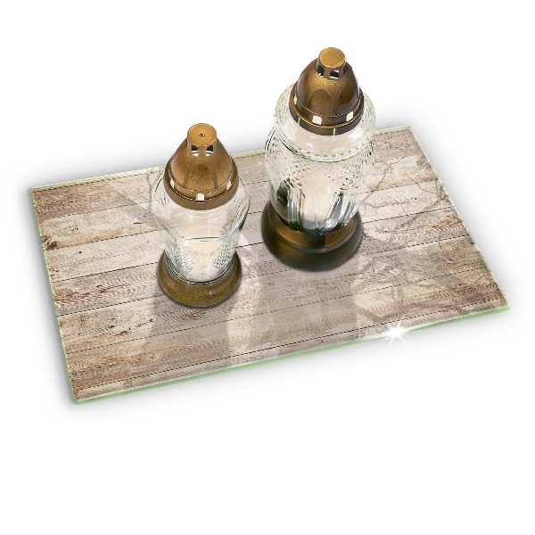 Glass candle plate Wooden boards