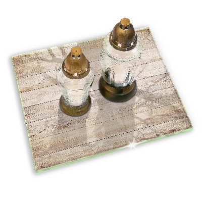 Glass candle plate Wooden boards