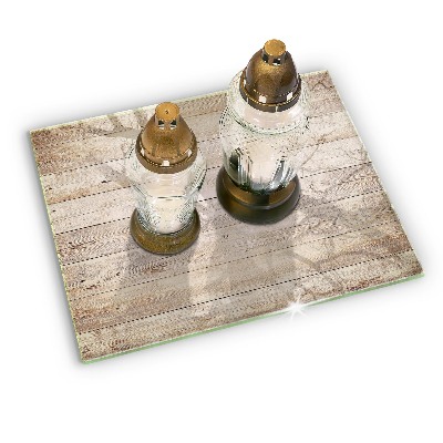 Glass candle plate Wooden boards