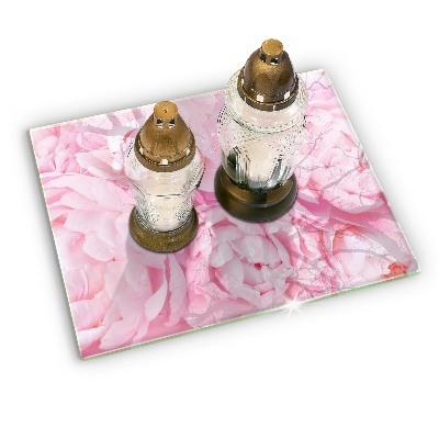 Grave candle coaster Delicate peonies